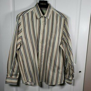 Tommy Bahama Mens XL Button Down Striped Shirt Long Sleeve 100% Cotton